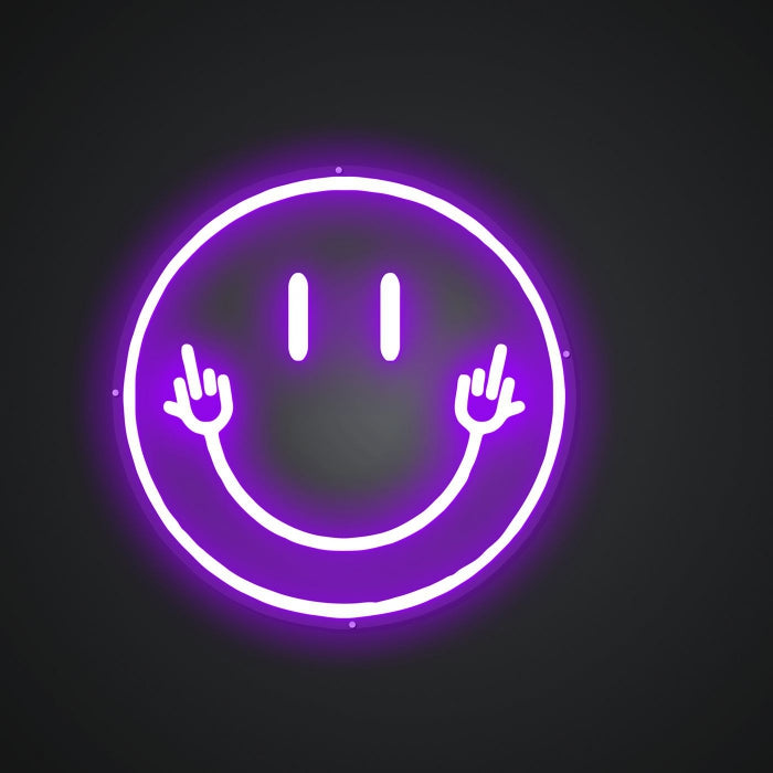 Neon Emblem of Joyful Countenance