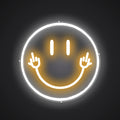 Neon-beamed Smiling Face Sign