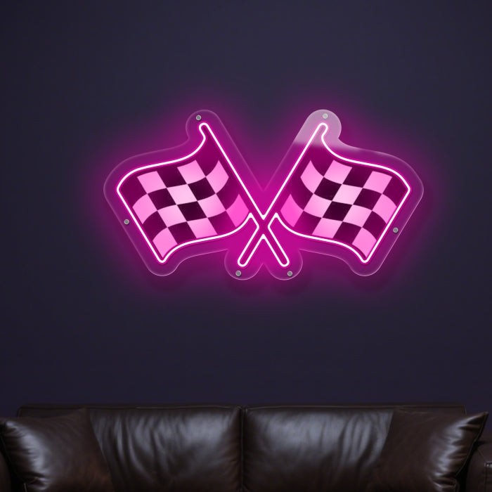 Racing Flag Neon Sign