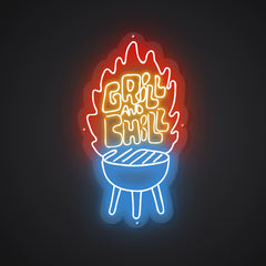 Neon-grilled Meat Masterpiece Sign