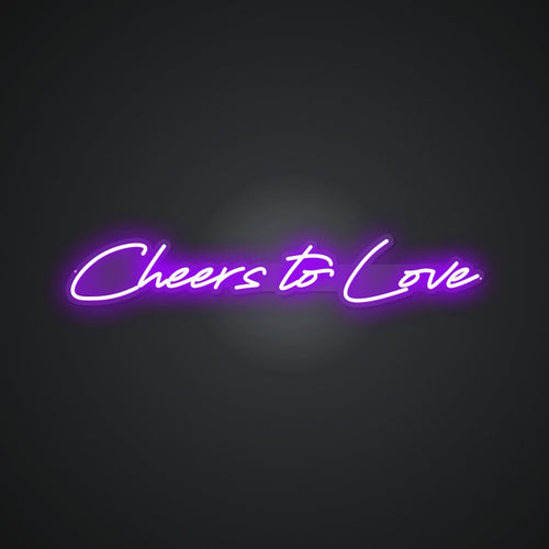 Glowing Neon Toast to Romance Display