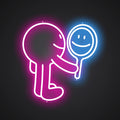 Neon-reflected Look in the Mirror Sign