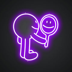 Neon Emblem of Mirror Gazing