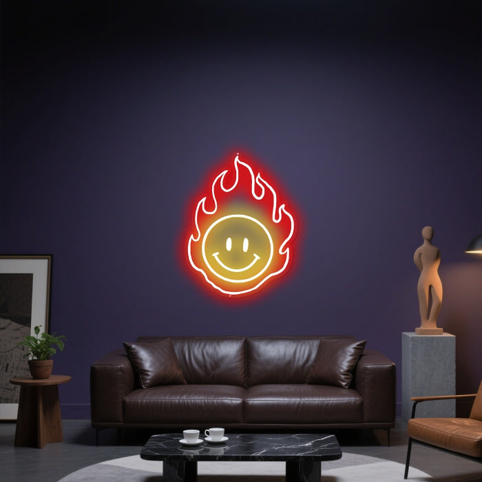 Glowing Neon Blazing Smile Display