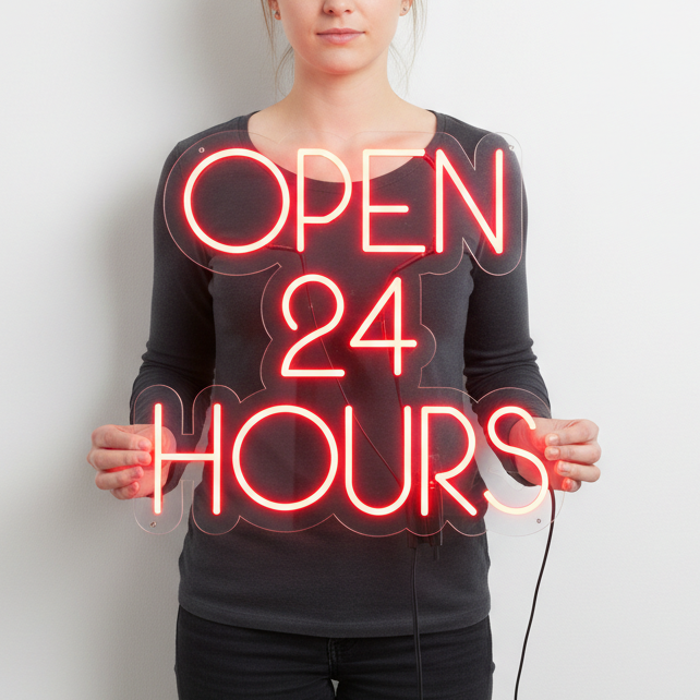 Open 24 Hours Neon Signs
