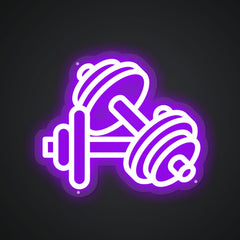 Neon-doubled Two Dumbbells Sign