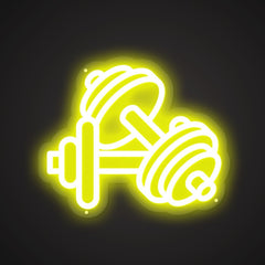 Illuminated Two Dumbbells Neon Heft