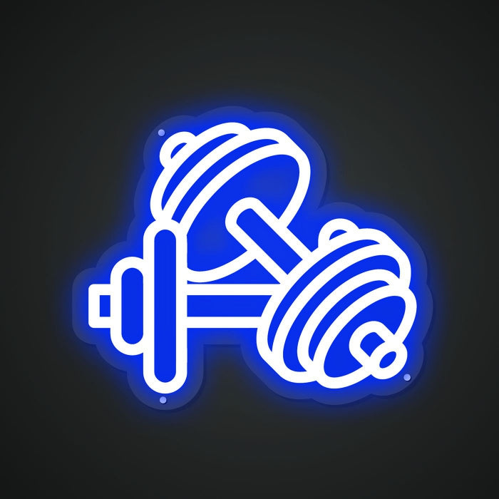 Radiant Neon Two Dumbbells Glow