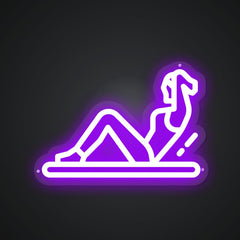 Neon-reclined Lie on the Back Sign
