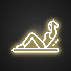 Neon Emblem of Horizontal Rest