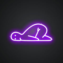 Neon-reclined Lie on the Ground Sign