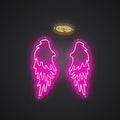 Neon-haloed Angel wings Sign