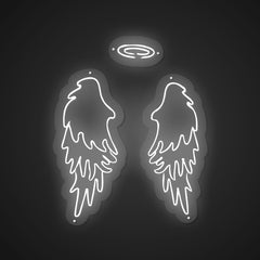 Glowing Neon Celestial Feather Display