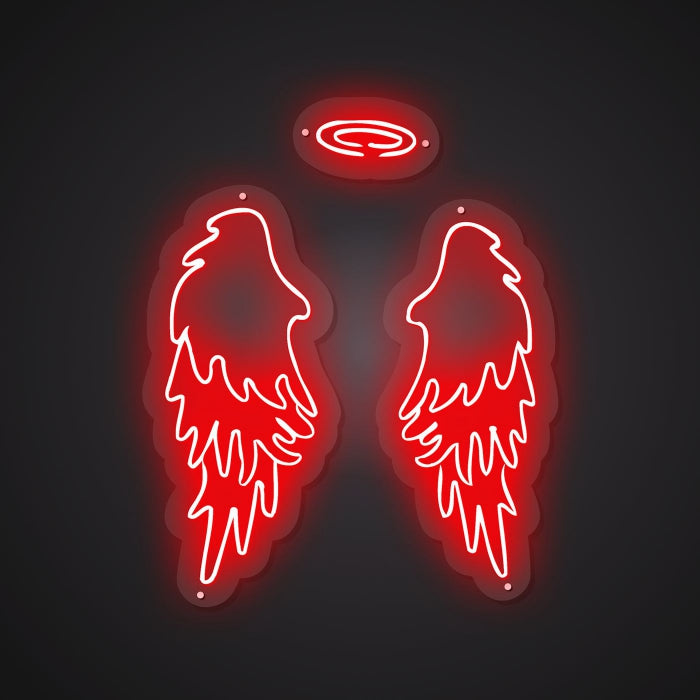 Dazzling Neon Divine Plumage Sign