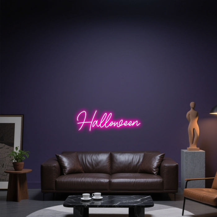 Glowing Neon Witch's Night Display