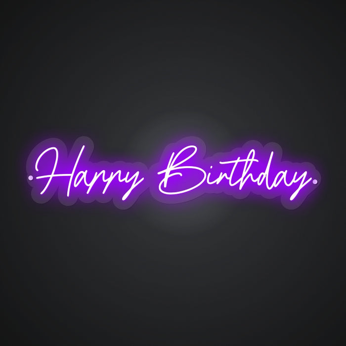Neon Emblem of Birthday Cheer
