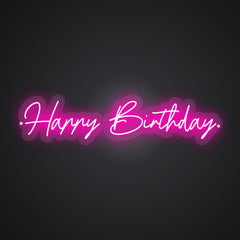 Neon-jubilant Happy Birthday Sign
