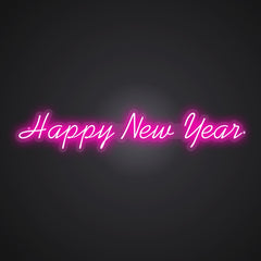 Neon-jubilant Happy New Year Sign