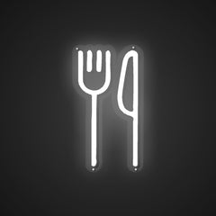 Neon Emblem of Cutlery