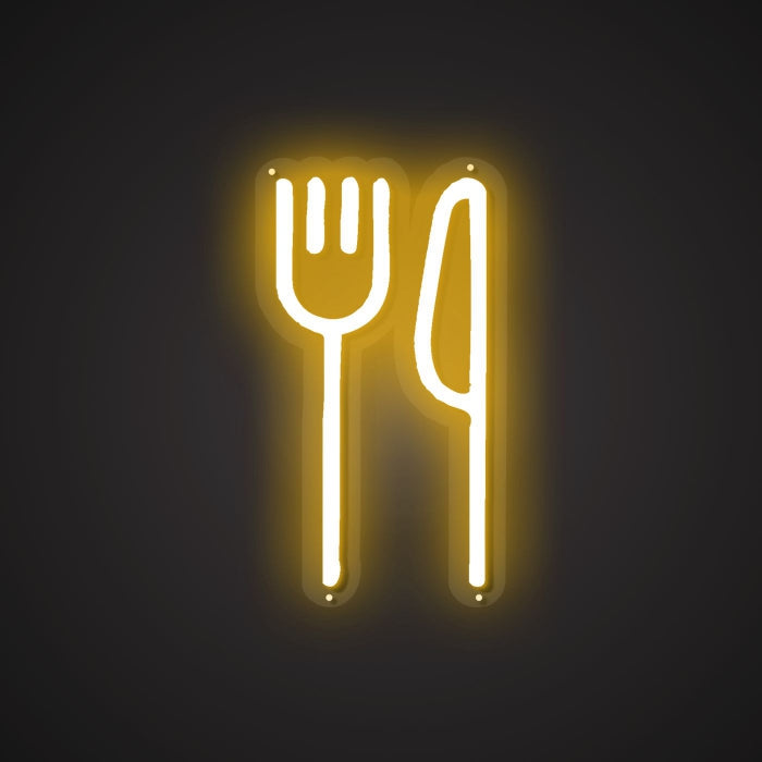 Dazzling Neon Sign of Cutlery