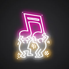 Neon-powered Turn on the music Sign