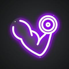 Neon-powered Build muscles Sign