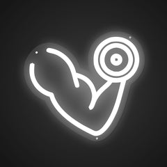Glowing Neon Muscle Growth Display