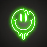Lächelndes Gesicht schmilzt Neonschild