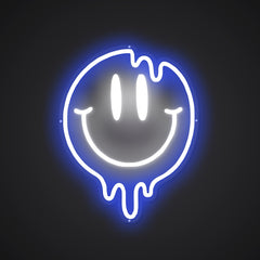 Neon-dripping Smiling Face Meltdown Sign