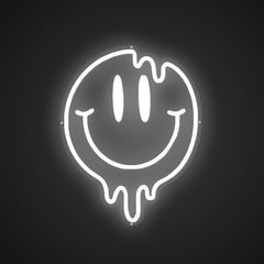 Illuminated Smiling Face Melts Neon Transformation