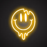 Lächelndes Gesicht schmilzt Neonschild