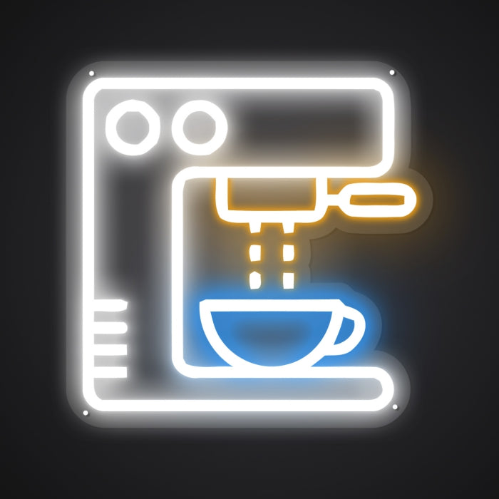 Neon-brewing Coffee Machine Sign
