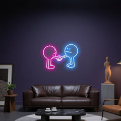 Glowing Neon Gesture of Agreement Display
