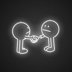 Illuminated Shake hands Neon Bonding