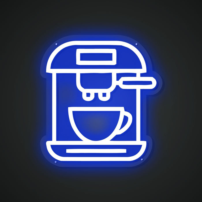 Radiant Neon American Coffee Machine Glow