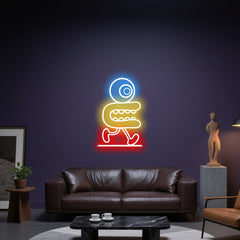 Glowing Neon Running Stride Display