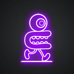 Neon Emblem of Energetic Movement