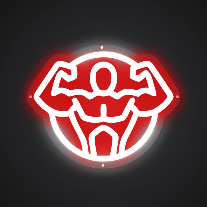 Neon-powered Strength Sign