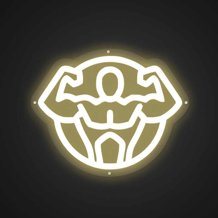 Shimmering Neon Muscular Force Showcase