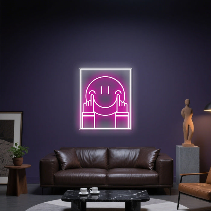 Glowing Neon Uplifted Cheer Display