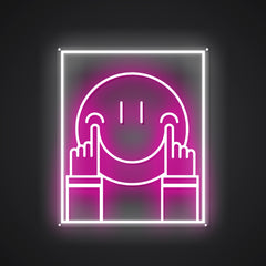 Neon-bolstered Prop up a Smiling Face Sign