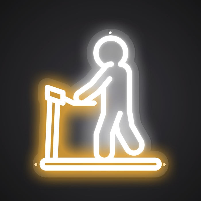 Neon-paced Running Sign