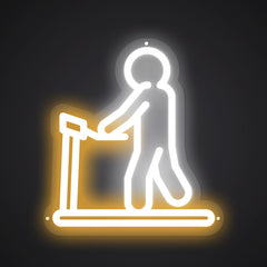 Neon-paced Running Sign