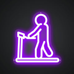 Neon Emblem of Jogging Energy