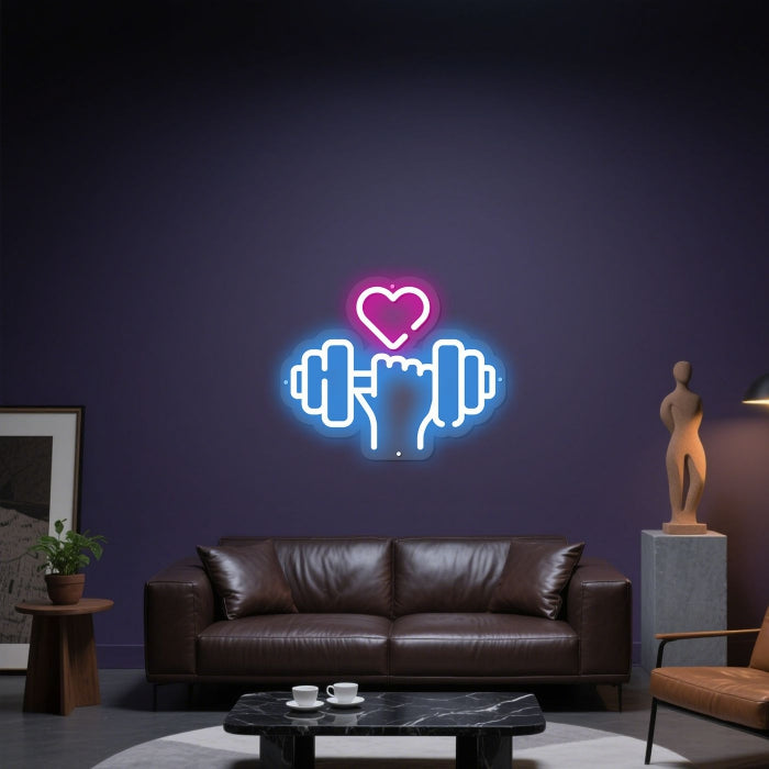Glowing Neon Cardiac Boost Display