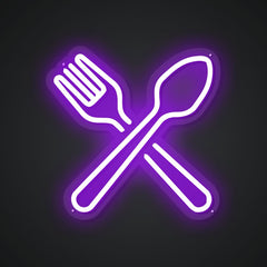 Neon-glinting Tableware Sign