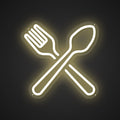 Neon Emblem of Eating Utensils