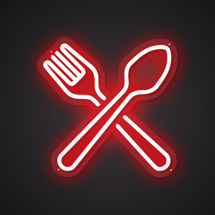 Dazzling Neon Cutlery Set Sign