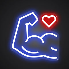 Neon-bulging Thick muscles Sign