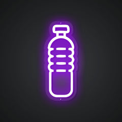 Neon-clear Water Bottle Sign